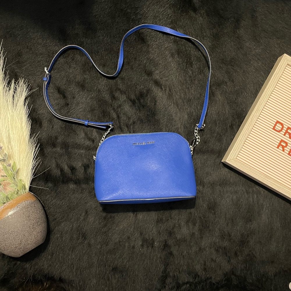 Blue Michael Kors Crossbody Purse